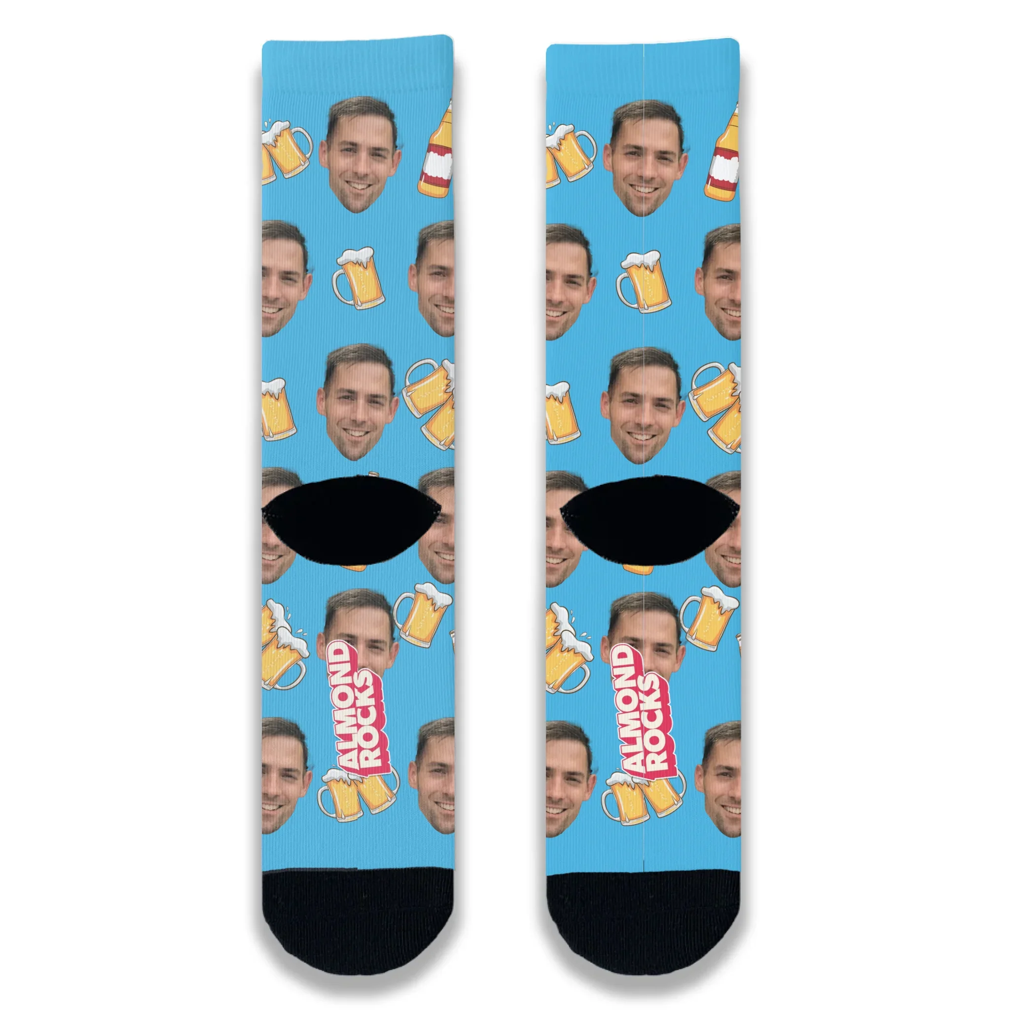 All Over Beer Personalised Face Socks - Image 5