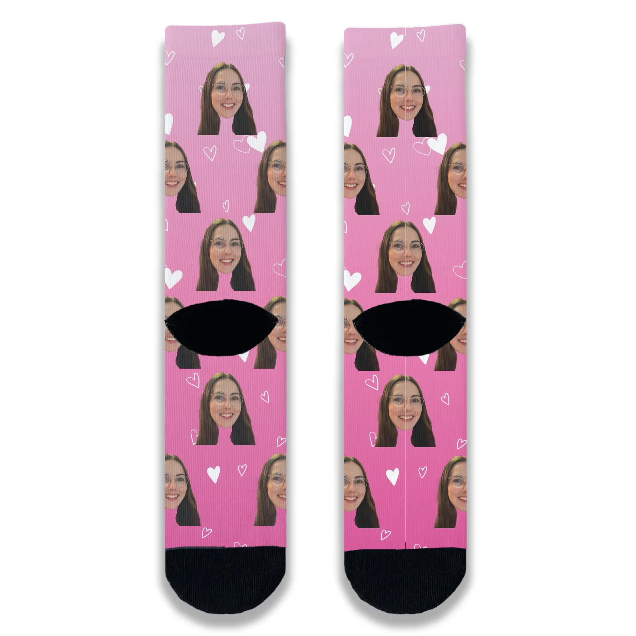 All Over Hearts Personalised Face Socks - Image 5
