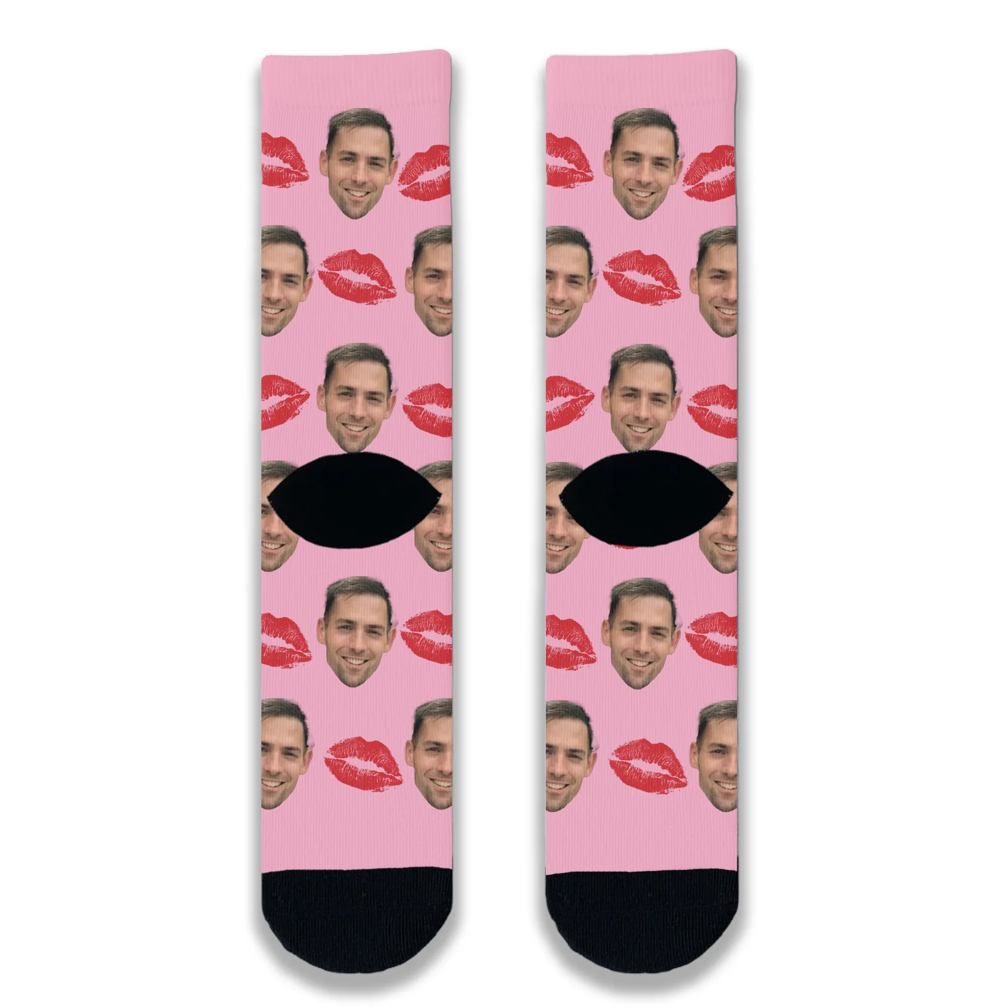 All Over Lips Personalised Face Socks - Image 6