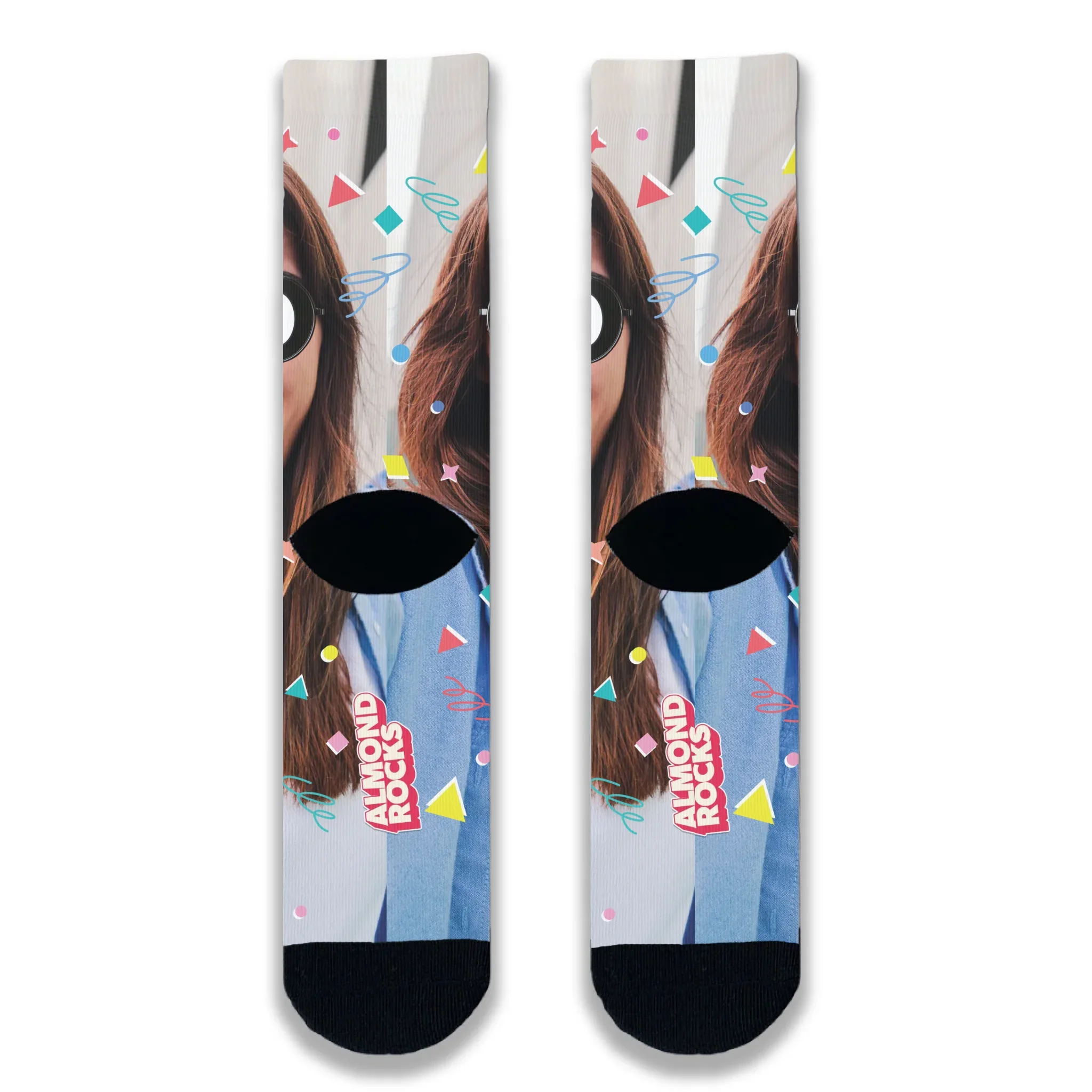 30th Birthday Glasses Personalised Face Socks - Image 6