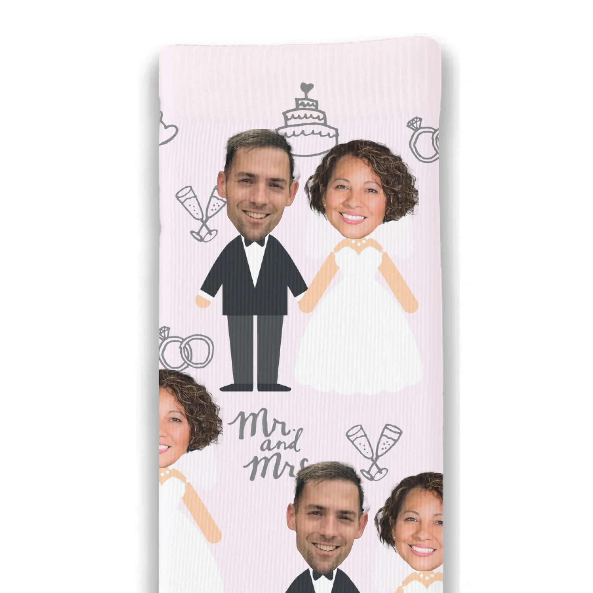 Bride and Groom Personalised Face Socks - Image 8