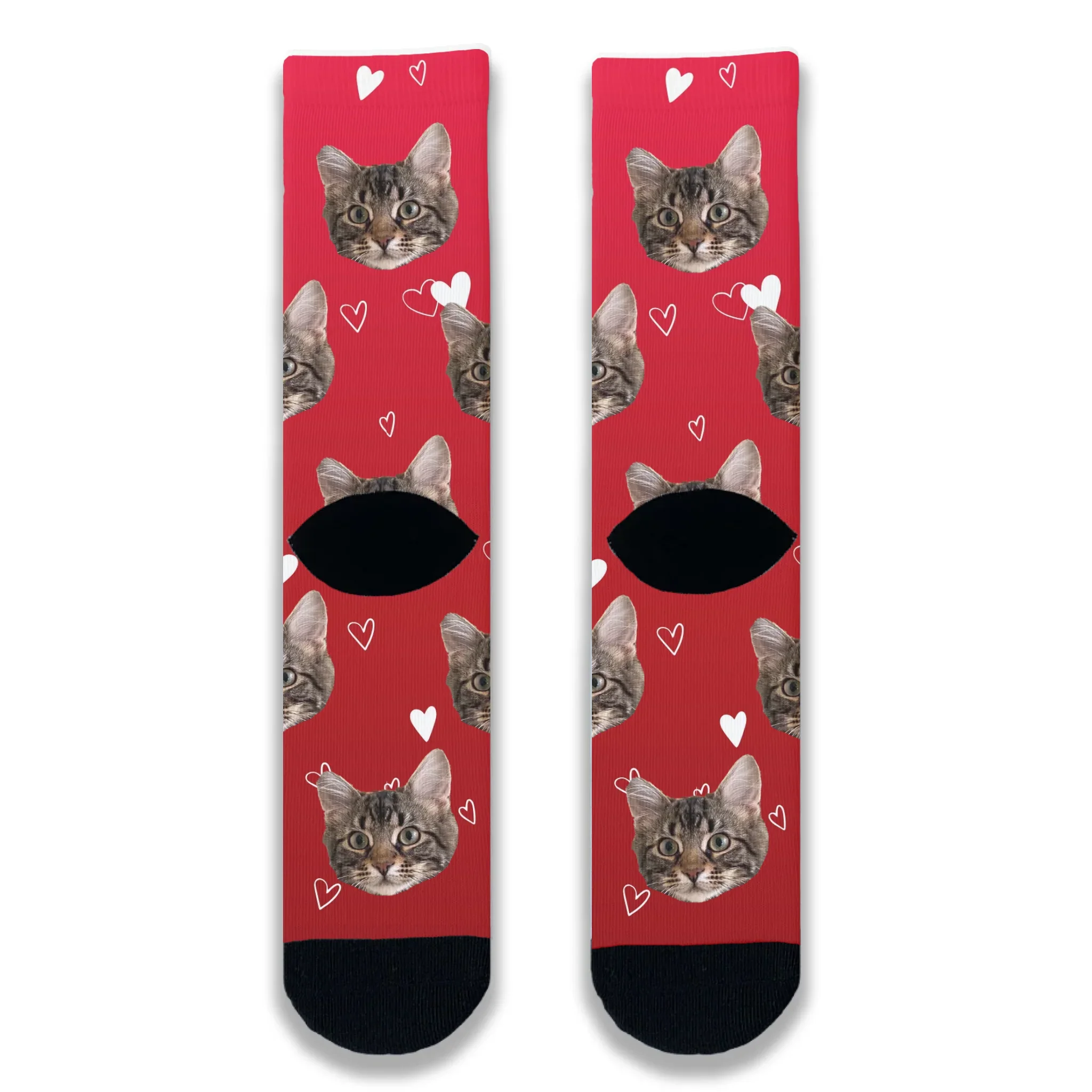 Cat All Over Heart Personalised Socks - Image 4