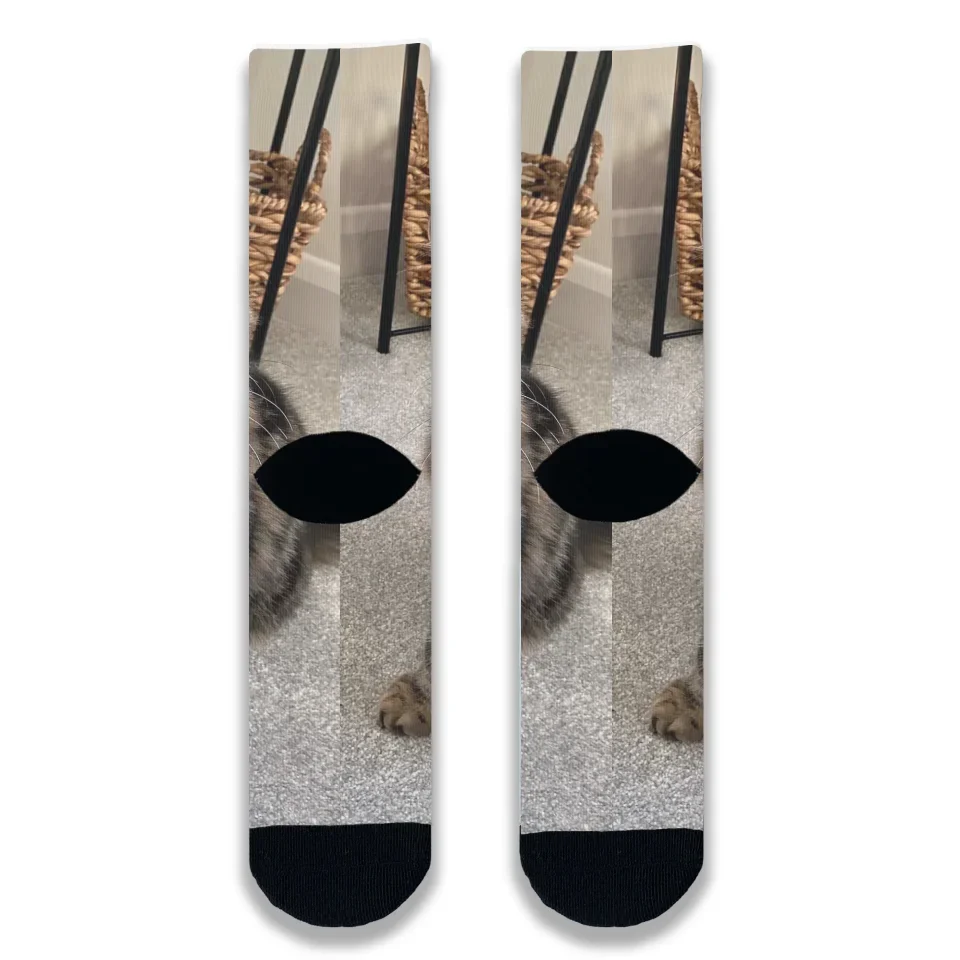 Cat Photo Personalised Socks - Image 4