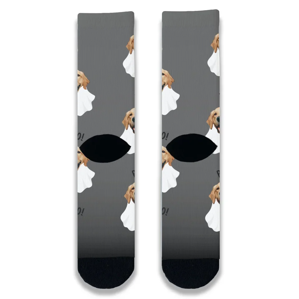 Halloween Dog Ghost Personalised Socks - Image 6