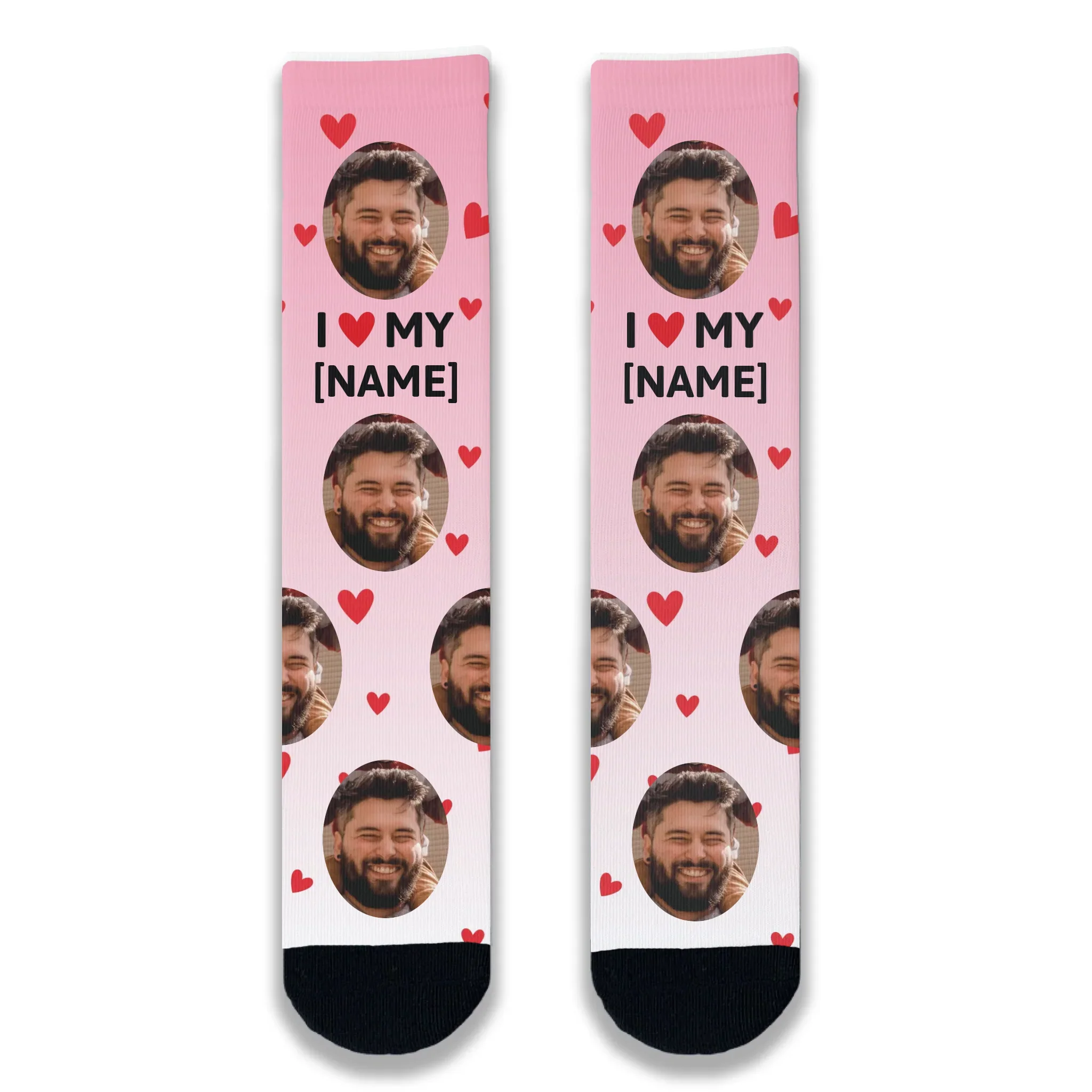 I Love My... Personalised Face Socks