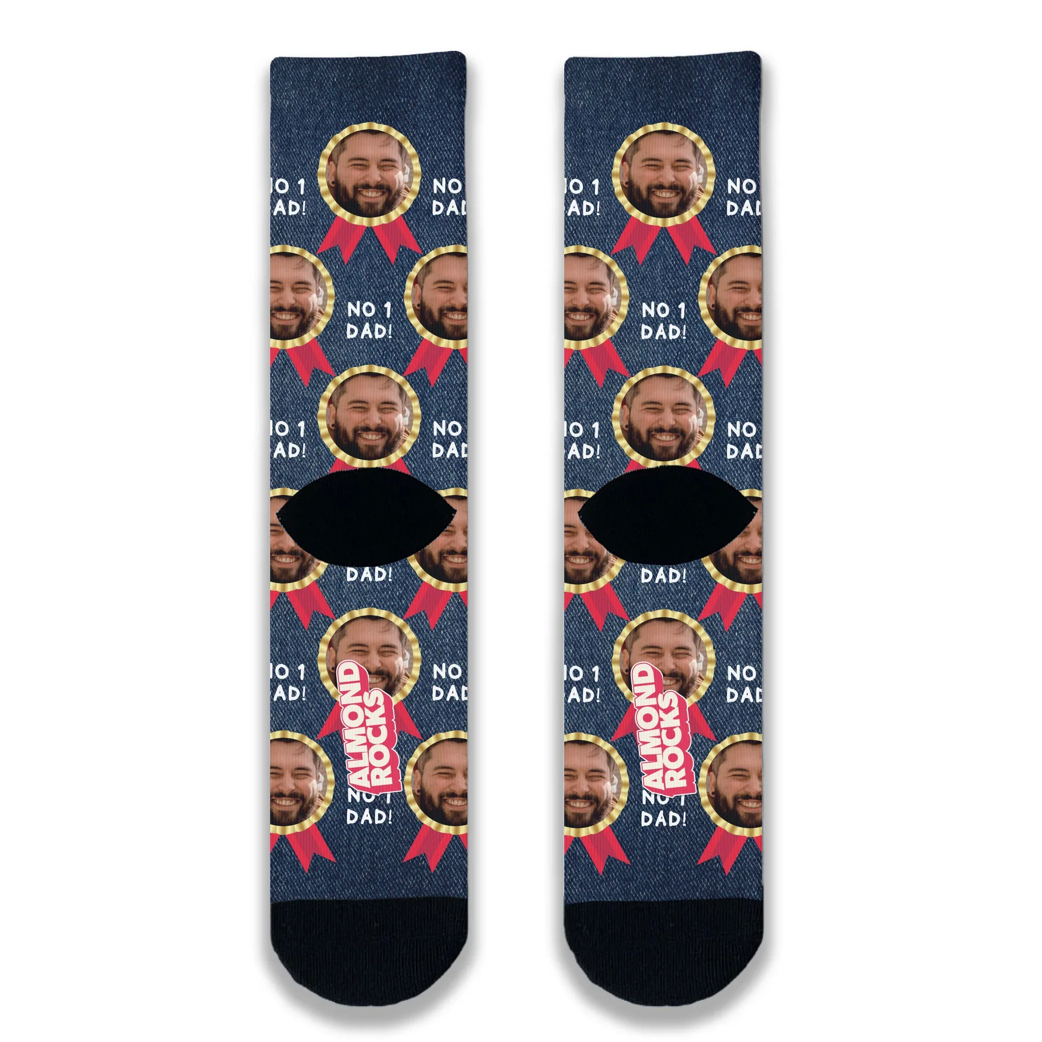 No.1 Dad Personalised Face Socks - Image 6