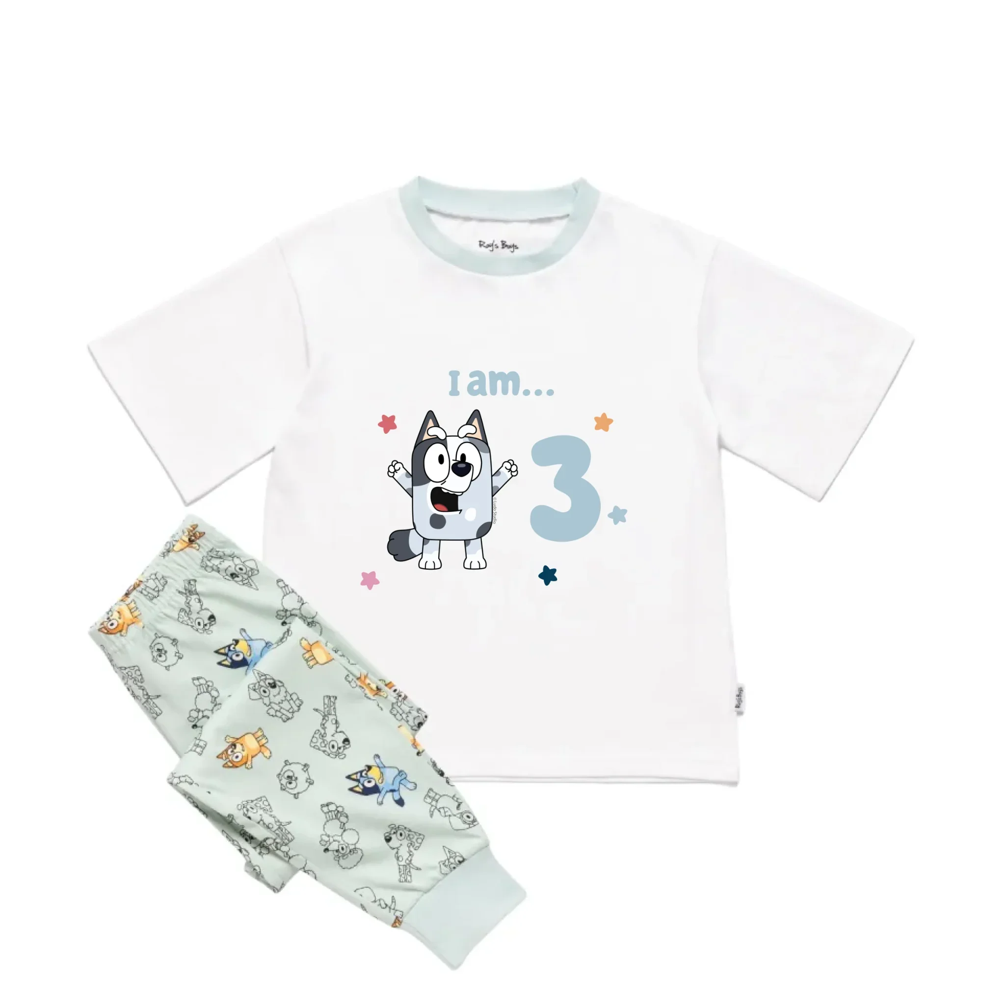 Personalised Bluey Birthday 'I am...' Kids' Short Sleeve Pyjamas - Image 21