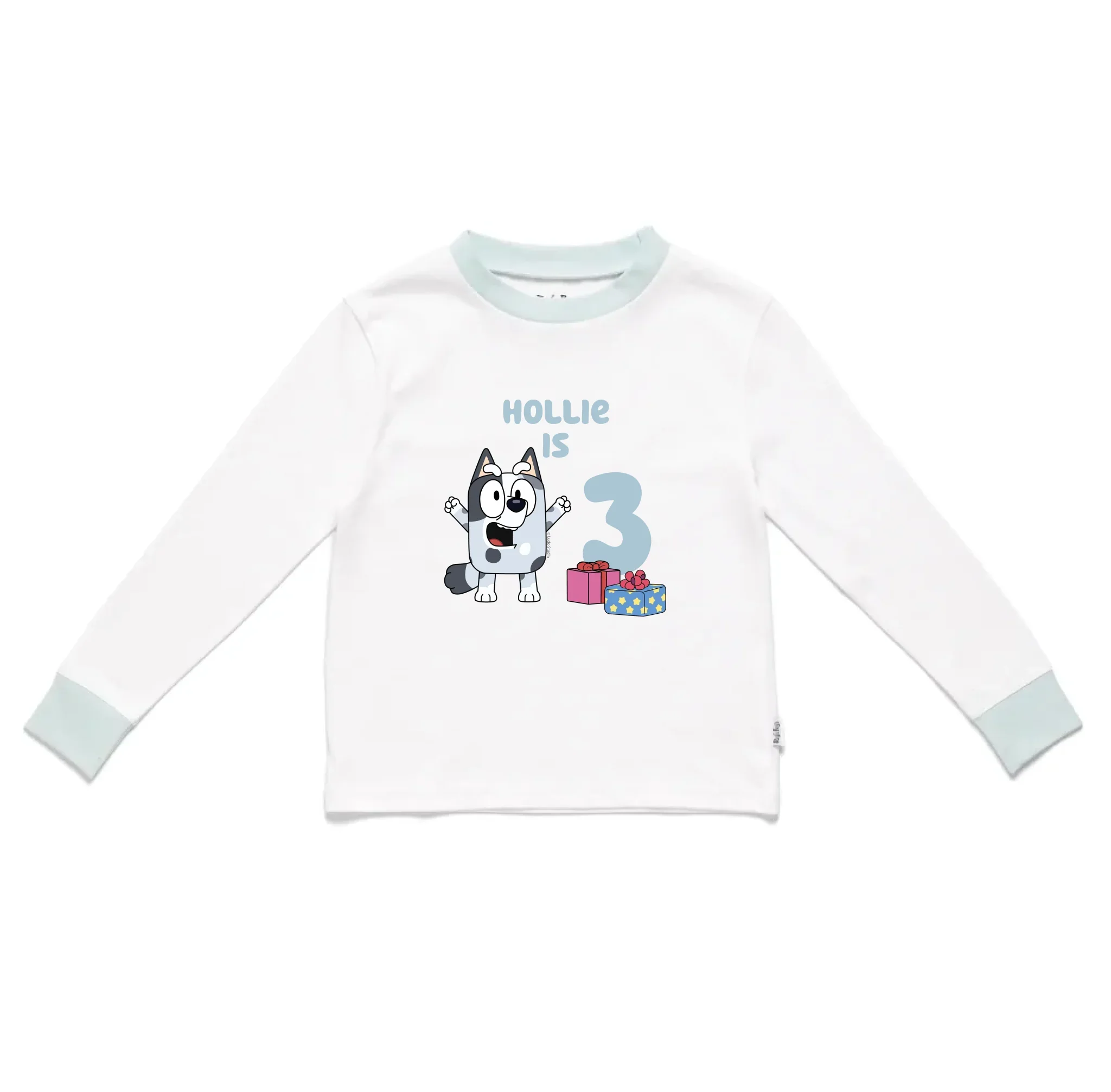 Personalised Bluey Birthday Name and Age Kids' Long Sleeve Pyjamas - Image 34
