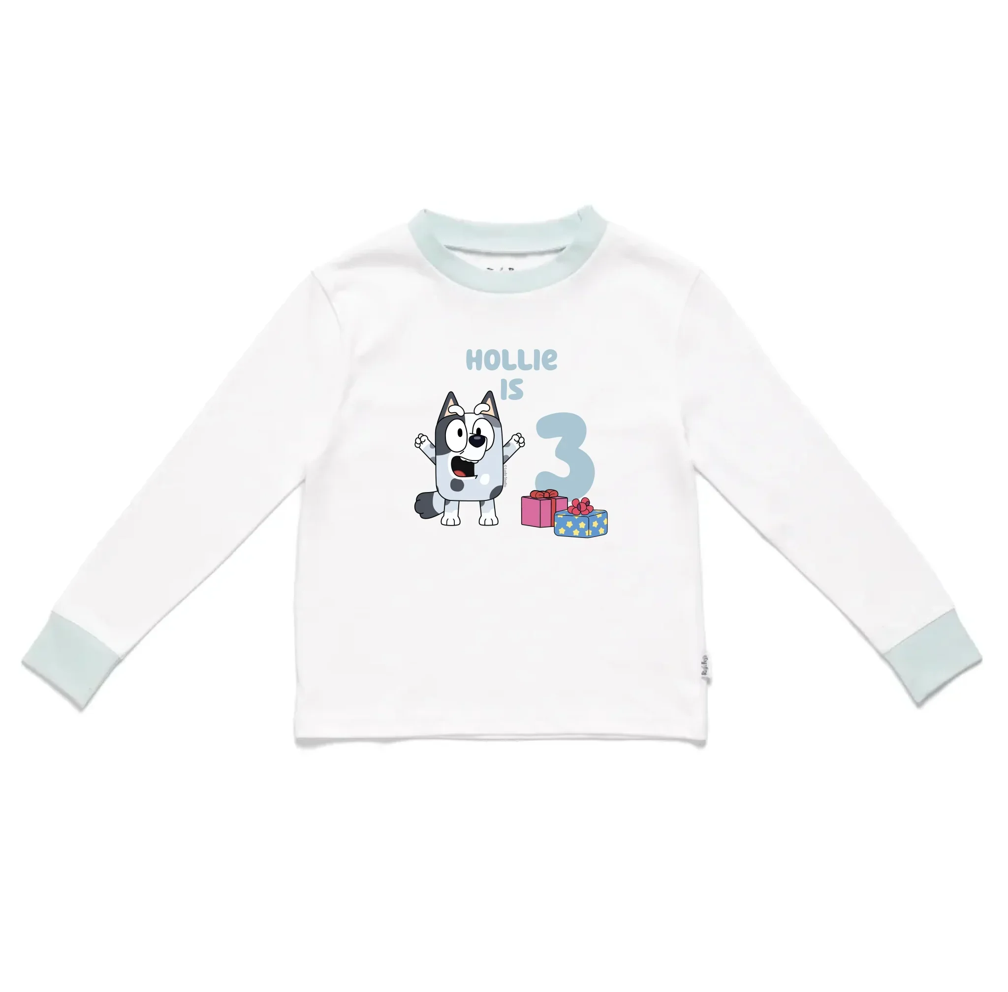 Personalised Bluey Birthday Name and Age Kids' Long Sleeve Pyjamas - Image 39
