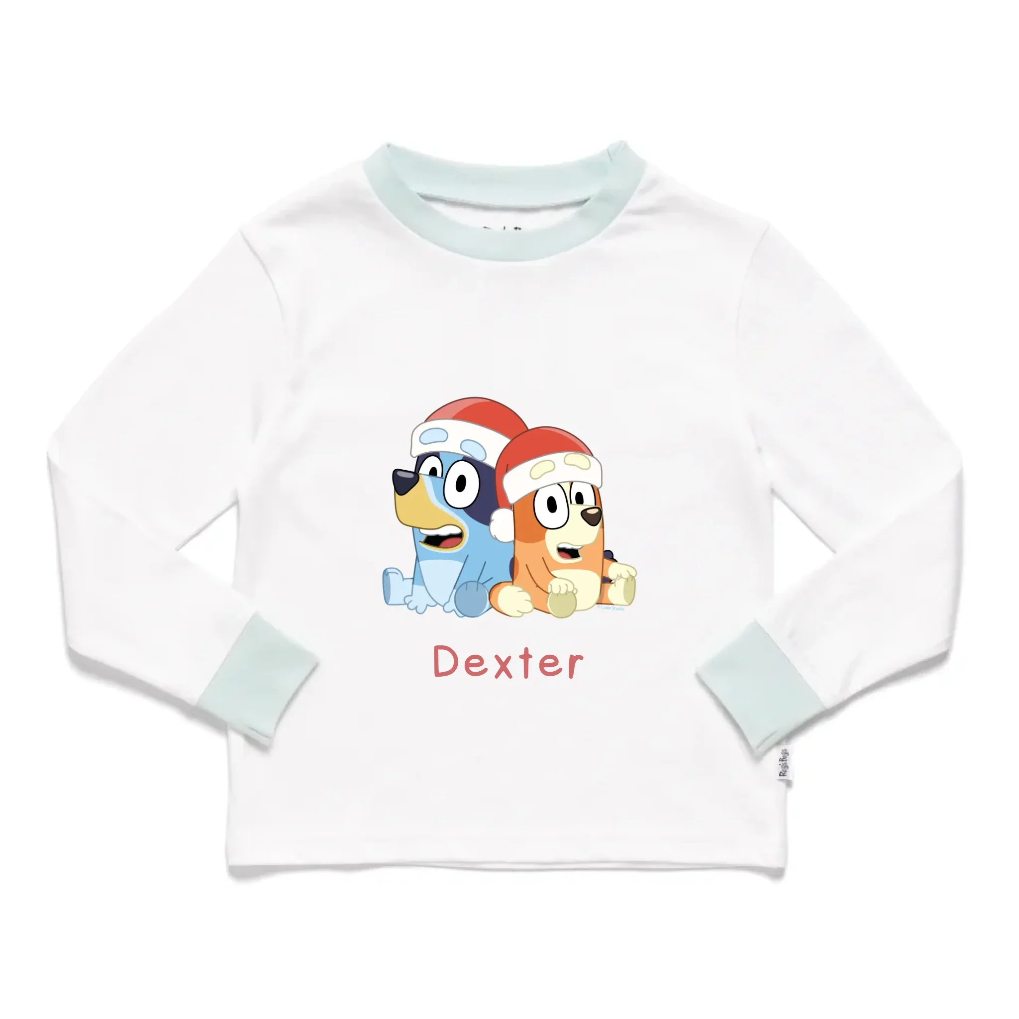 Personalised Bluey Christmas Kids' Long Sleeve Pyjamas - Image 14