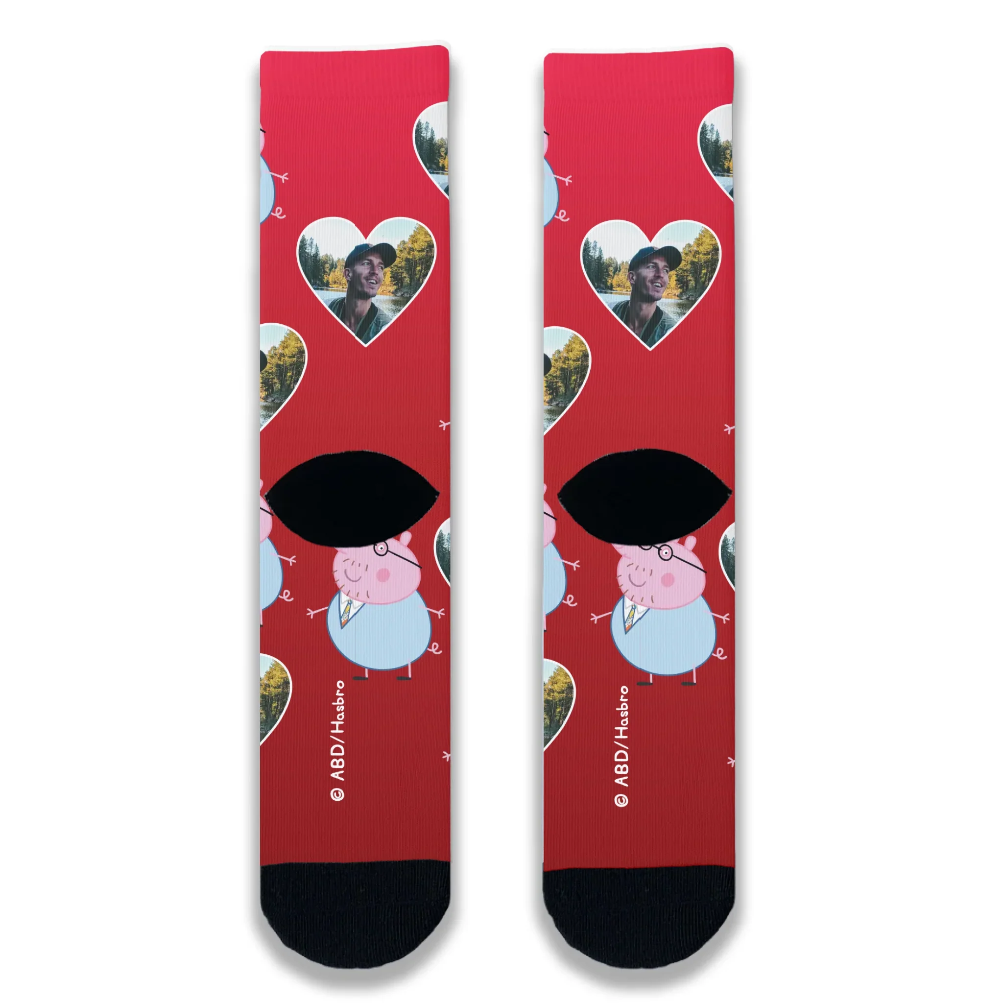 Personalised Daddy Pig Valentine Face Socks - Image 4