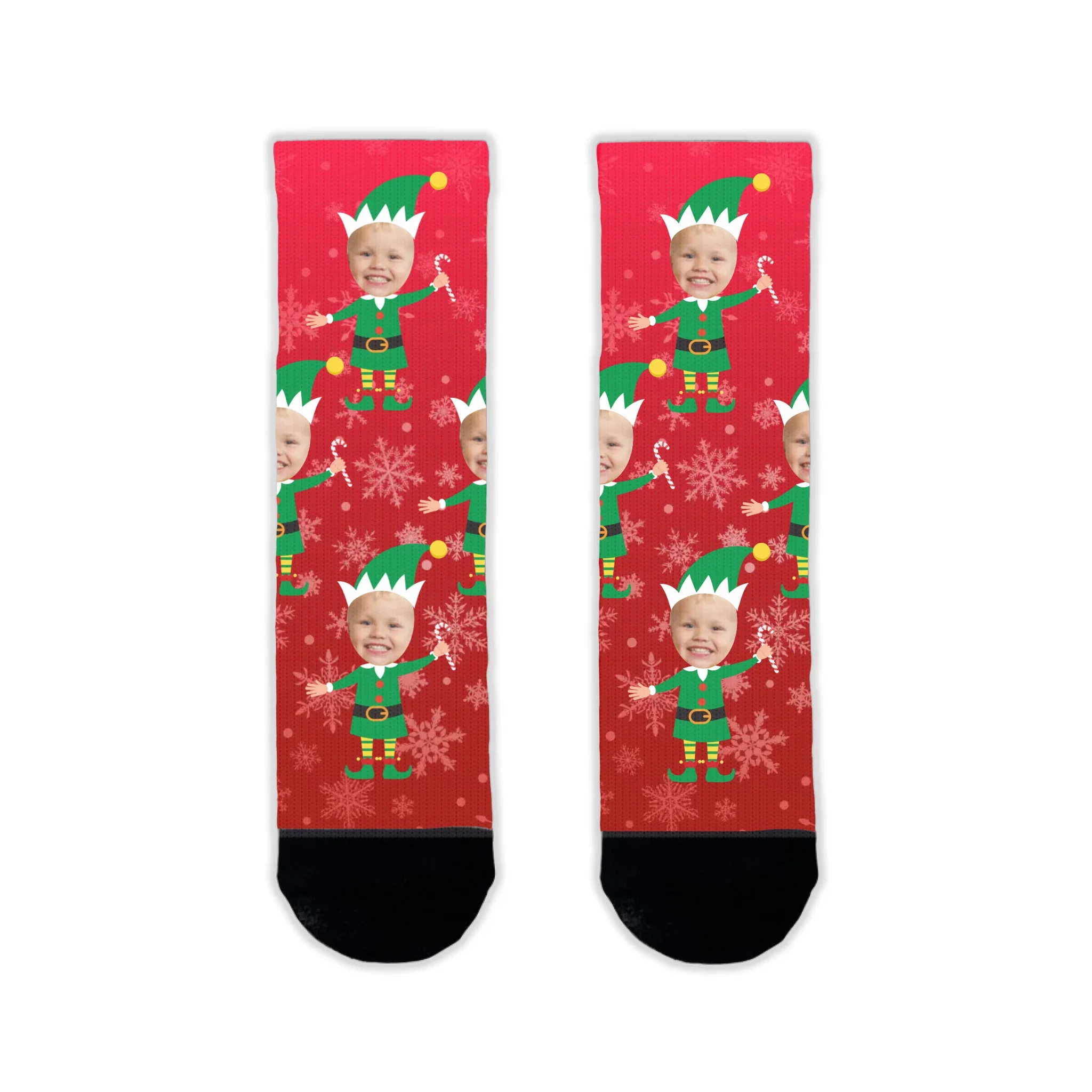 Elf Personalised Face Kids' Socks - Image 5