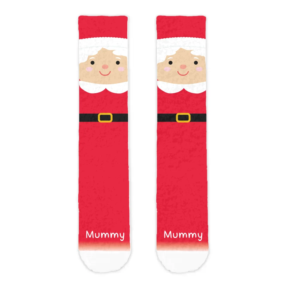 Personalised Mrs Claus Adult Printed Cosy Socks - Image 3