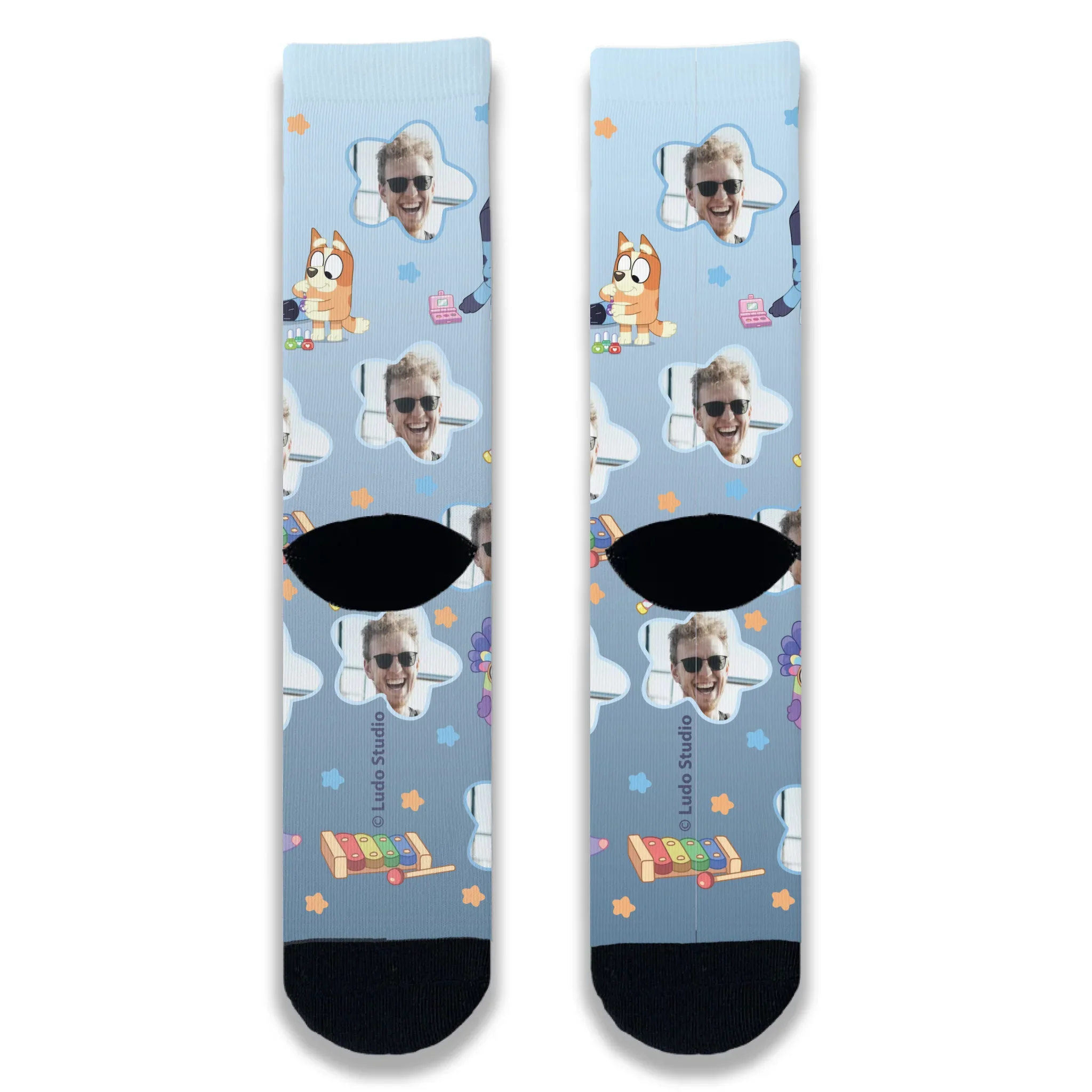 Personalised Photo Bluey '#GirlDad' Adult Socks - Image 5
