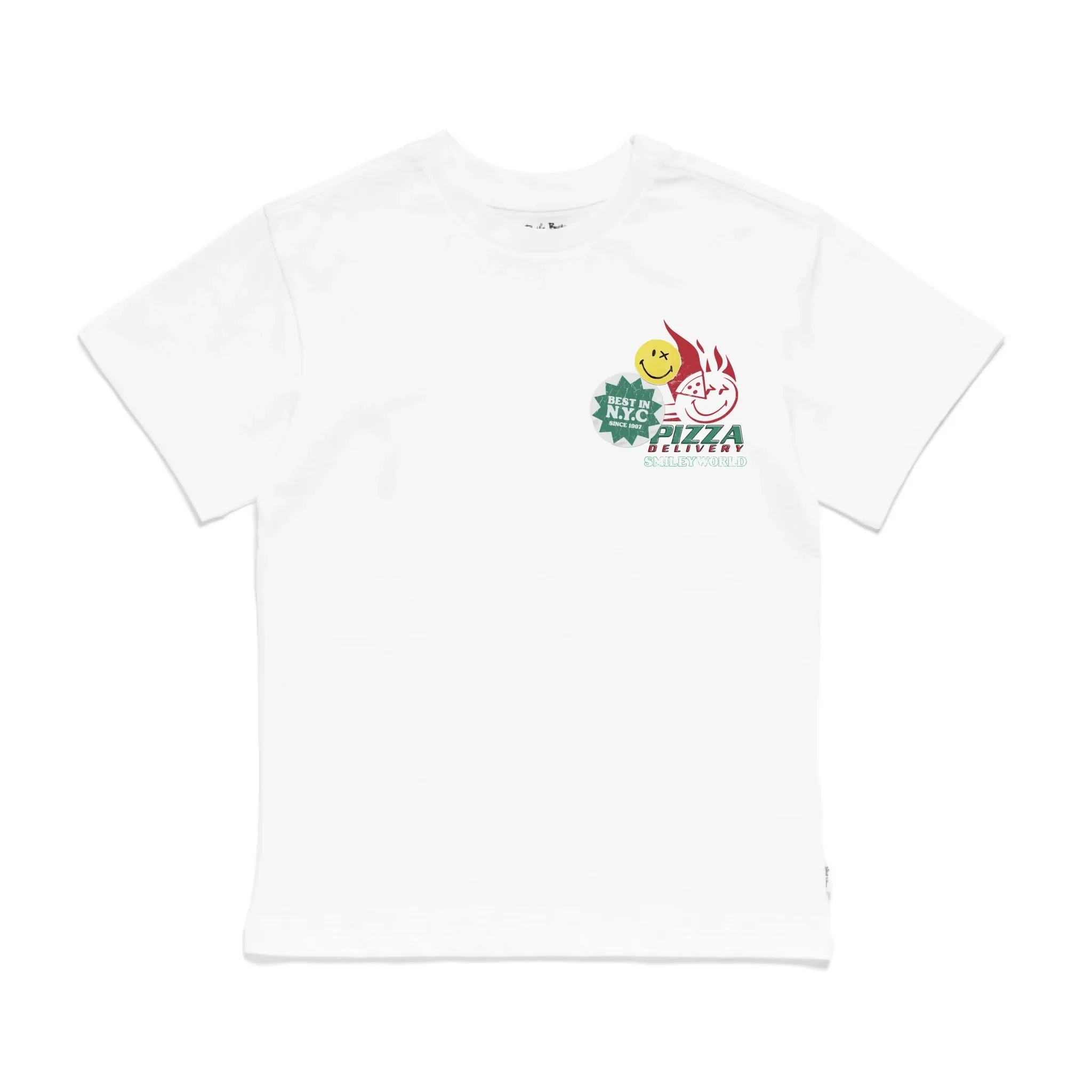 Personalised SmileyWorld 'Pizza First' Kids' T-Shirt