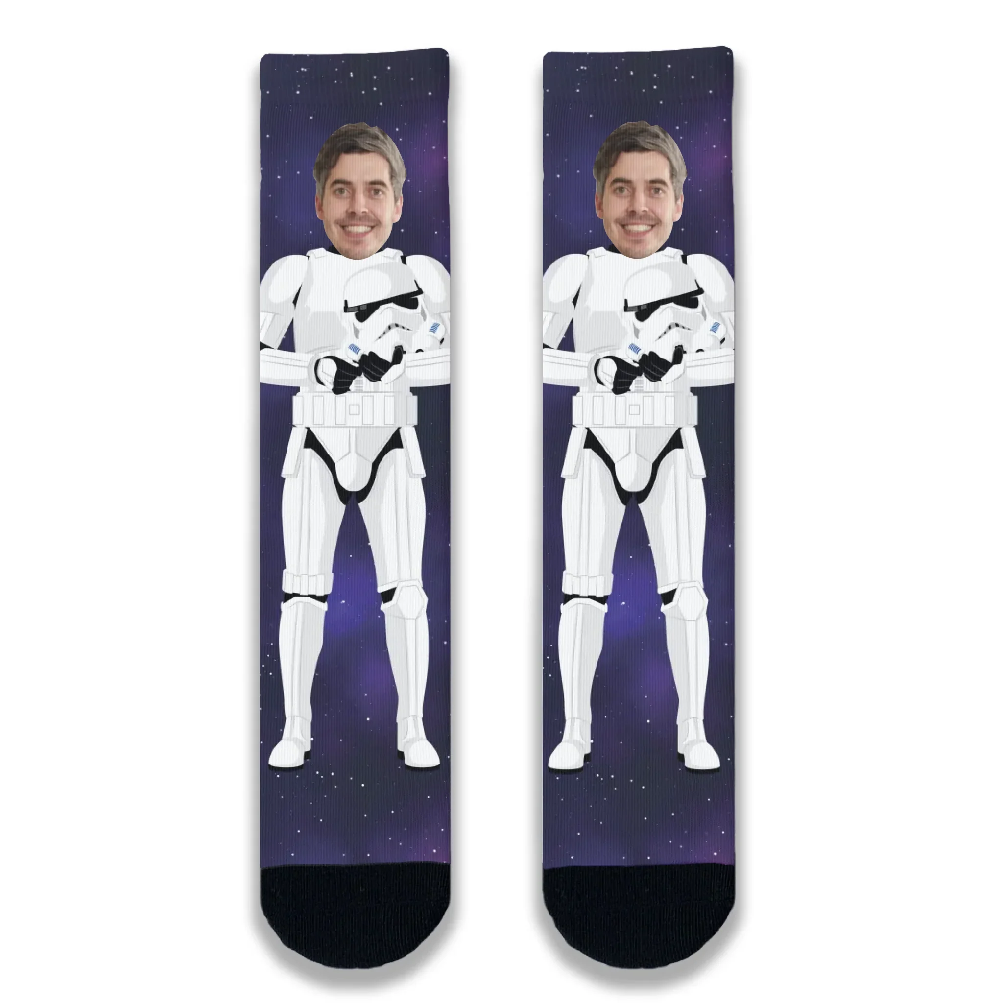 Personalised Stormtrooper Space Face Adult Printed Socks - Image 2