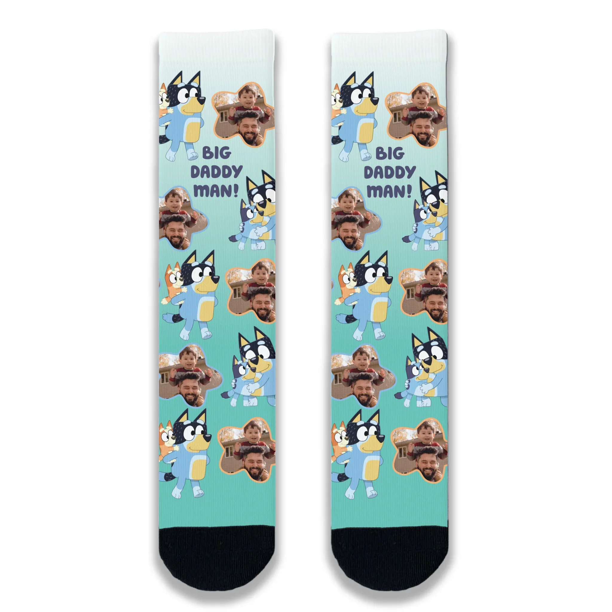 Personalised Photo Bluey 'Big Daddy Man' Adult Socks - Image 3