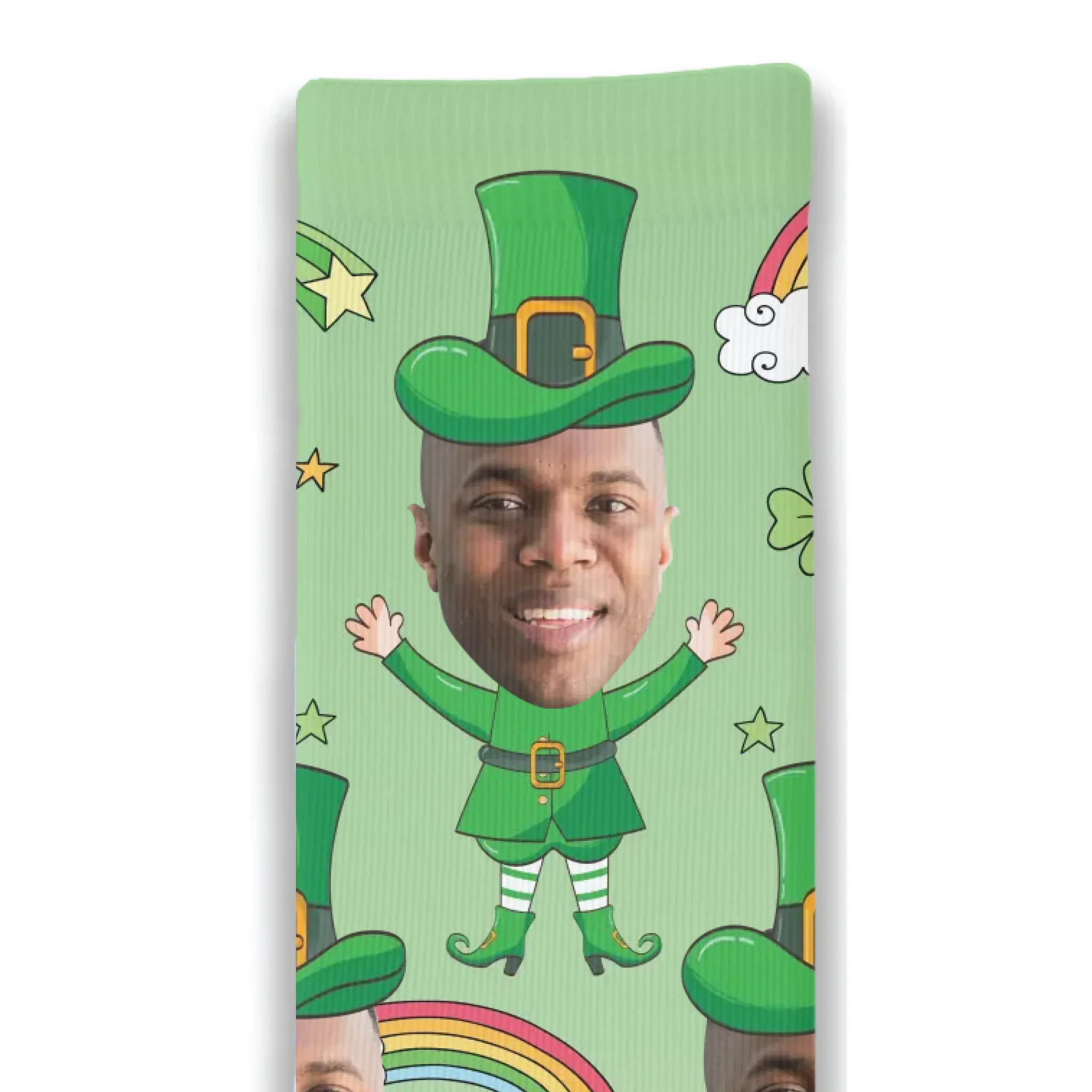 St Patrick's Day Leprechaun Personalised Face Socks - Image 7