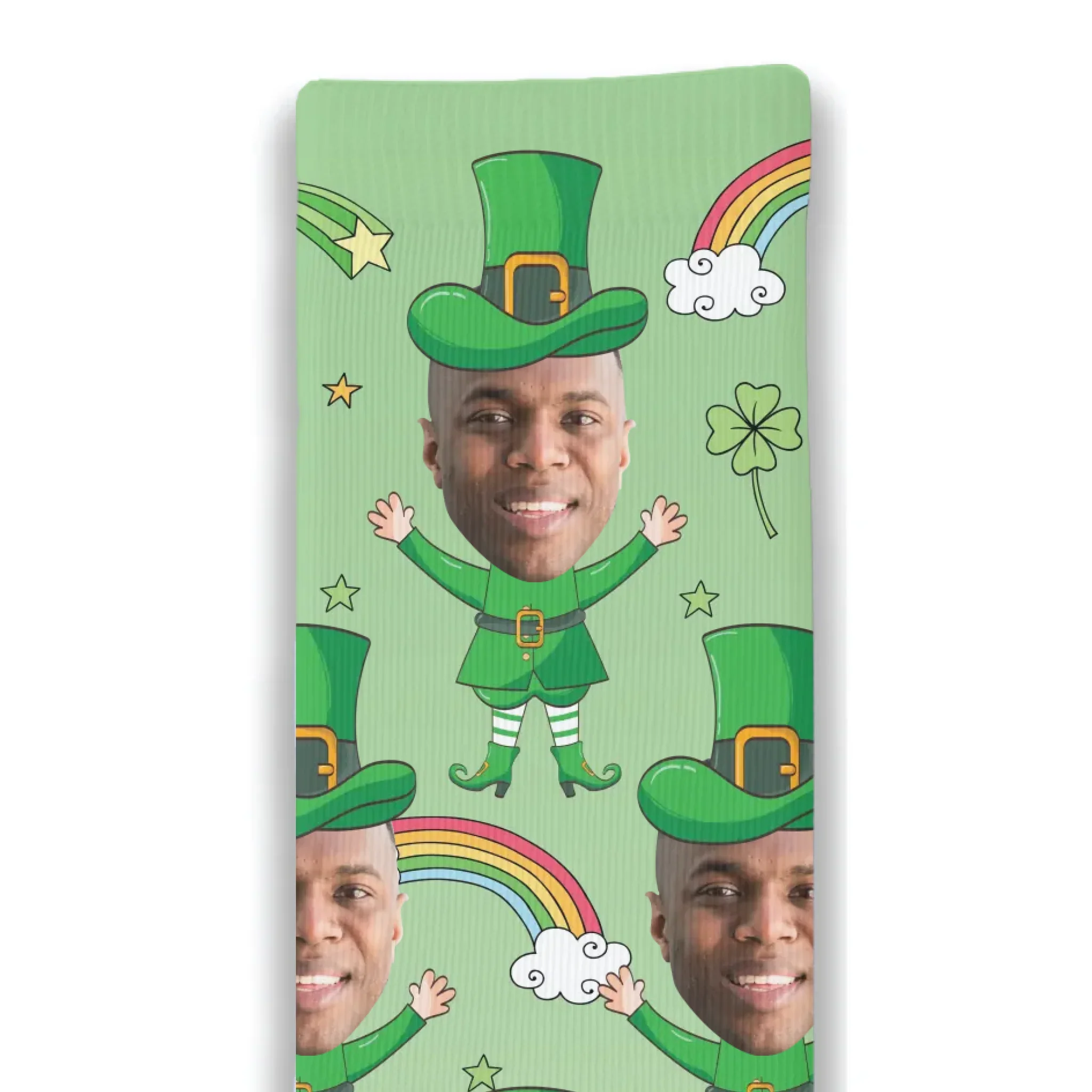 St Patrick's Day Leprechaun Personalised Face Socks - Image 9