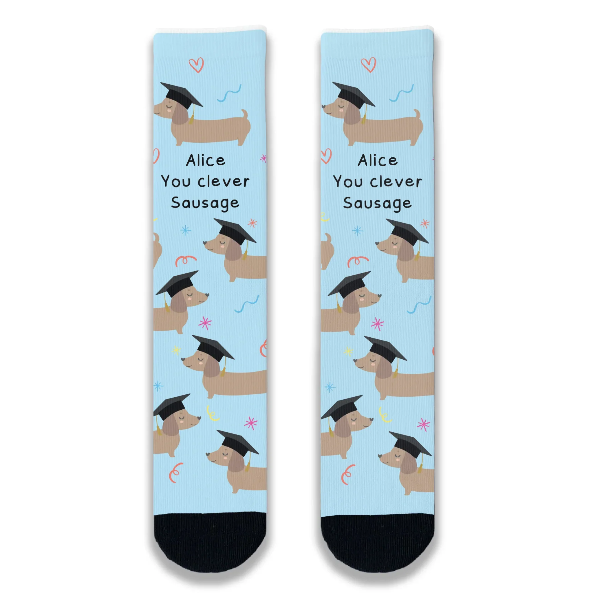 You Clever Sausage Graduation Personalised Socks